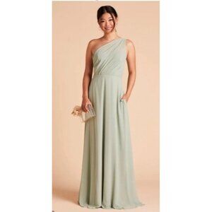 Birdy Grey NWT Large Kira Chiffon Sage Formal Maxi Dress Size L